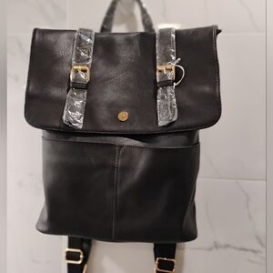 NEW Vegan Leather Bag Backpack BLACK -  METRO MUSE NWT